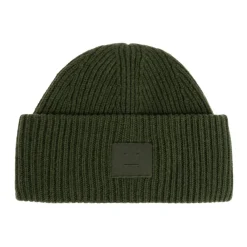 Huer, Kasketter & Hatte|Huer & Kasketter^Acne Studios Face Logo Beanie - Yak Grøn