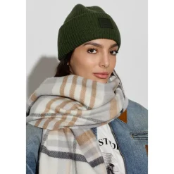 Huer, Kasketter & Hatte|Huer & Kasketter^Acne Studios Face Logo Beanie - Yak Grøn