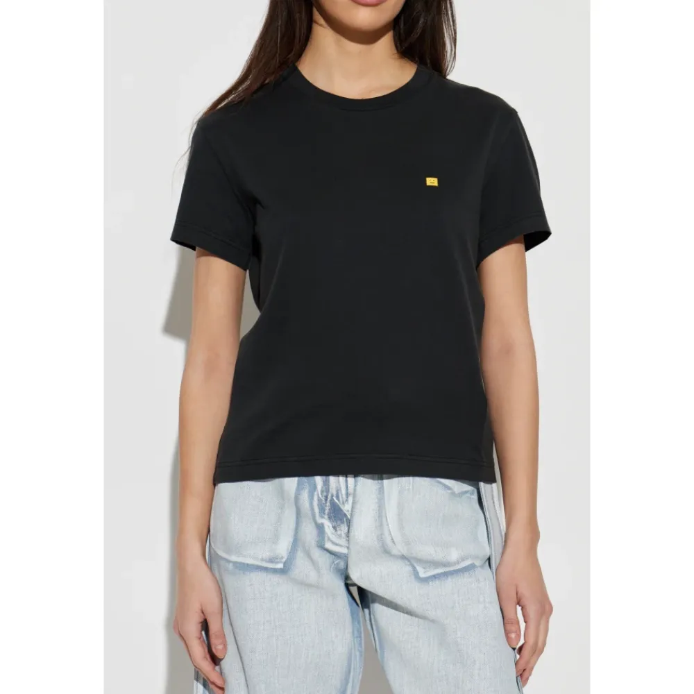 T-Shirts^Acne Studios Face Logo T-Shirt Sort