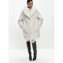 Jakker<Cesare Gaspari Faux Fur & Shearling Jackets Grå
