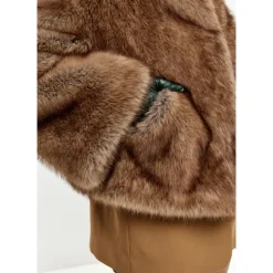 Jakker<Cesare Gaspari Faux Fur Shearling Jackets Brun