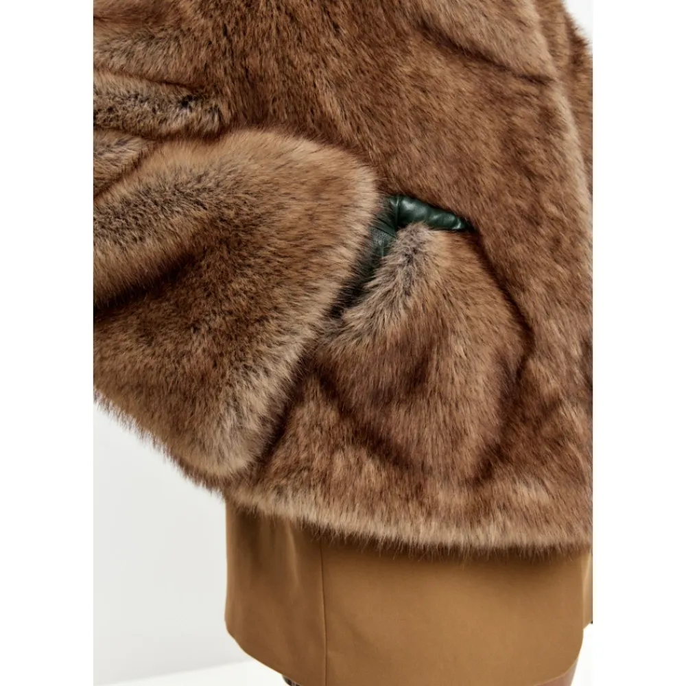 Jakker<Cesare Gaspari Faux Fur Shearling Jackets Brun