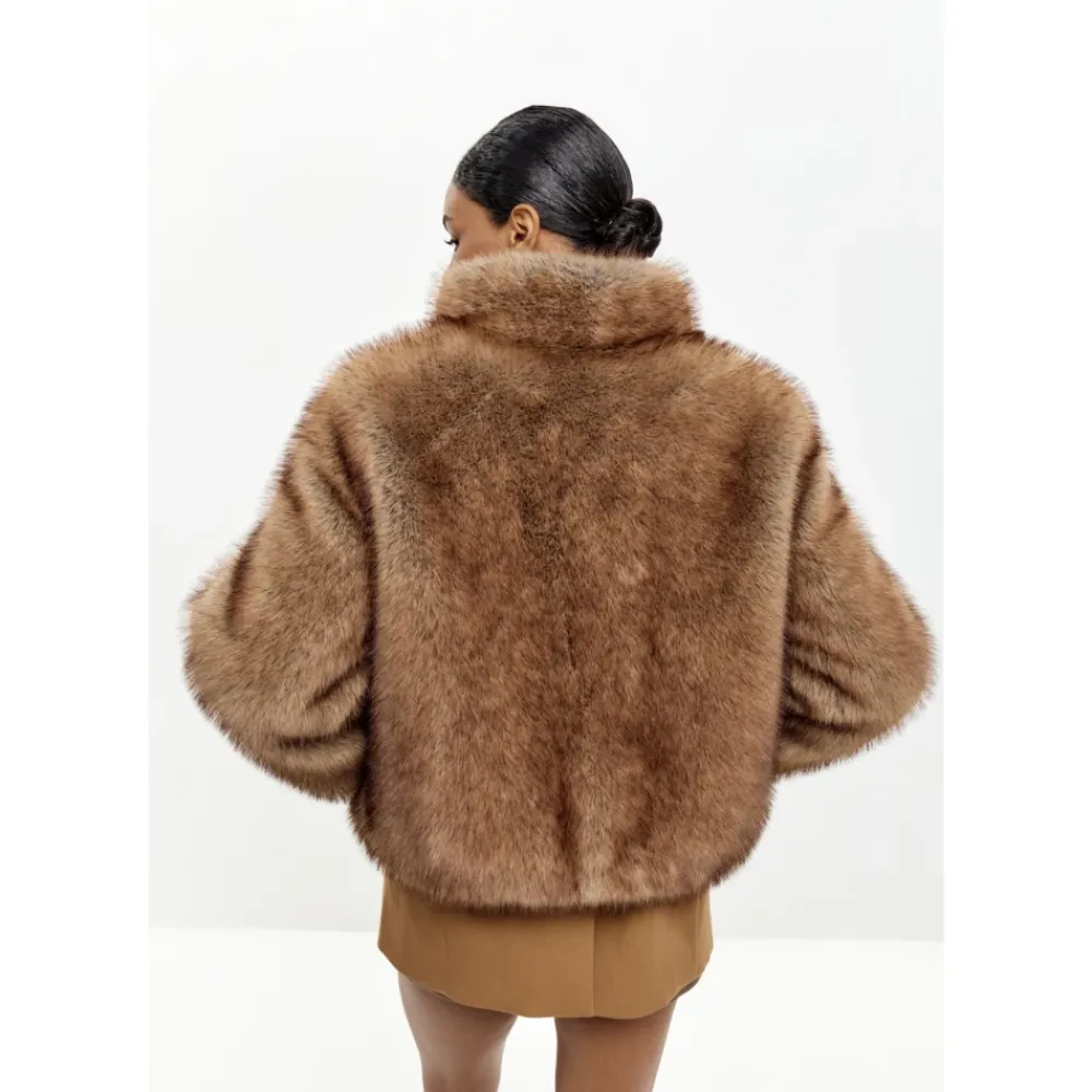Jakker<Cesare Gaspari Faux Fur Shearling Jackets Brun