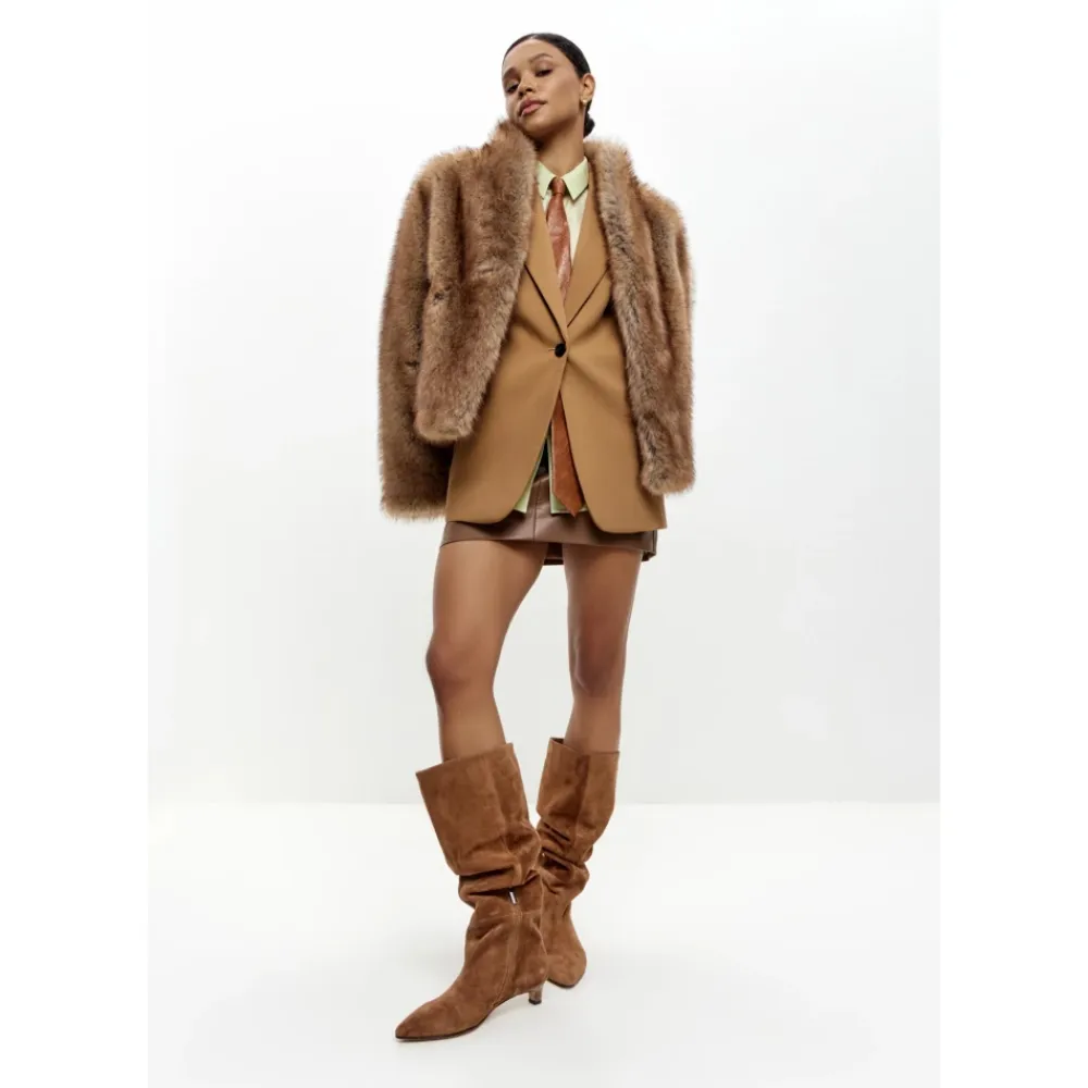 Jakker<Cesare Gaspari Faux Fur Shearling Jackets Brun