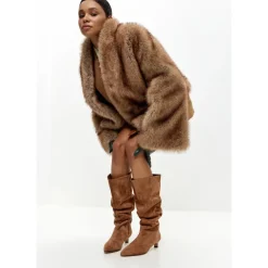 Jakker<Cesare Gaspari Faux Fur Shearling Jackets Brun