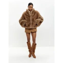 Jakker<Cesare Gaspari Faux Fur Shearling Jackets Brun