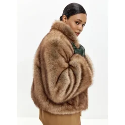 Jakker<Cesare Gaspari Faux Fur Shearling Jackets Brun