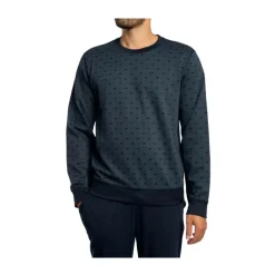 Trøjer|Sweatshirts^Emporio Armani Felpa Lounge Jacquard Blå