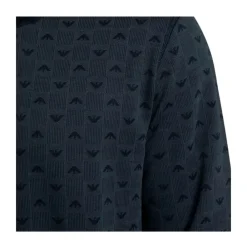 Trøjer|Sweatshirts^Emporio Armani Felpa Lounge Jacquard Blå
