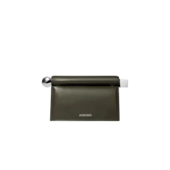 Clutch<Jacquemus Firkantet Rund Clutch Taske Mørk Khaki Grøn