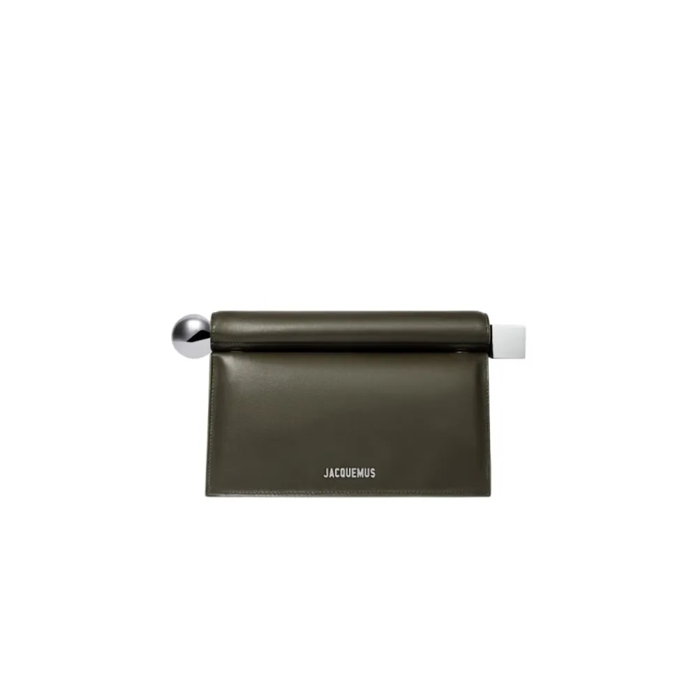 Clutch<Jacquemus Firkantet Rund Clutch Taske Mørk Khaki Grøn