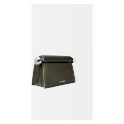Clutch<Jacquemus Firkantet Rund Clutch Taske Mørk Khaki Grøn
