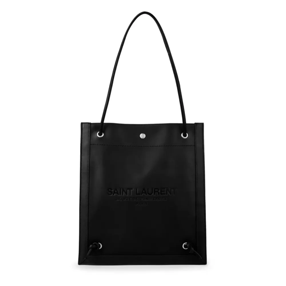 Indkøbstasker^Saint Laurent Flad Crossbody Taske Læder Sort