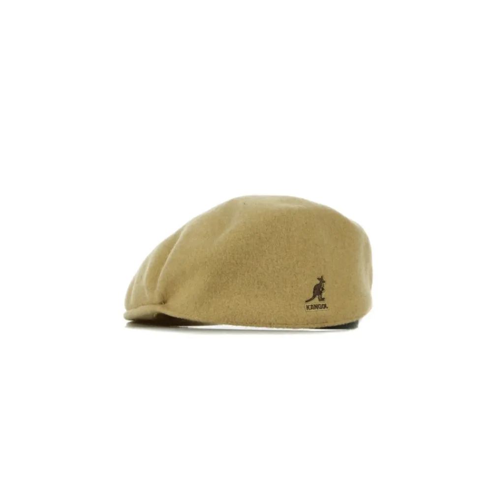 Huer, Kasketter & Hatte^Kangol Flad Kasket Kameluld Broderet Logo Brun