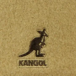 Huer, Kasketter & Hatte^Kangol Flad Kasket Kameluld Broderet Logo Brun