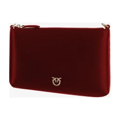 Clutch^PINKO Flad læder clutch med Love Birds-logo Rød