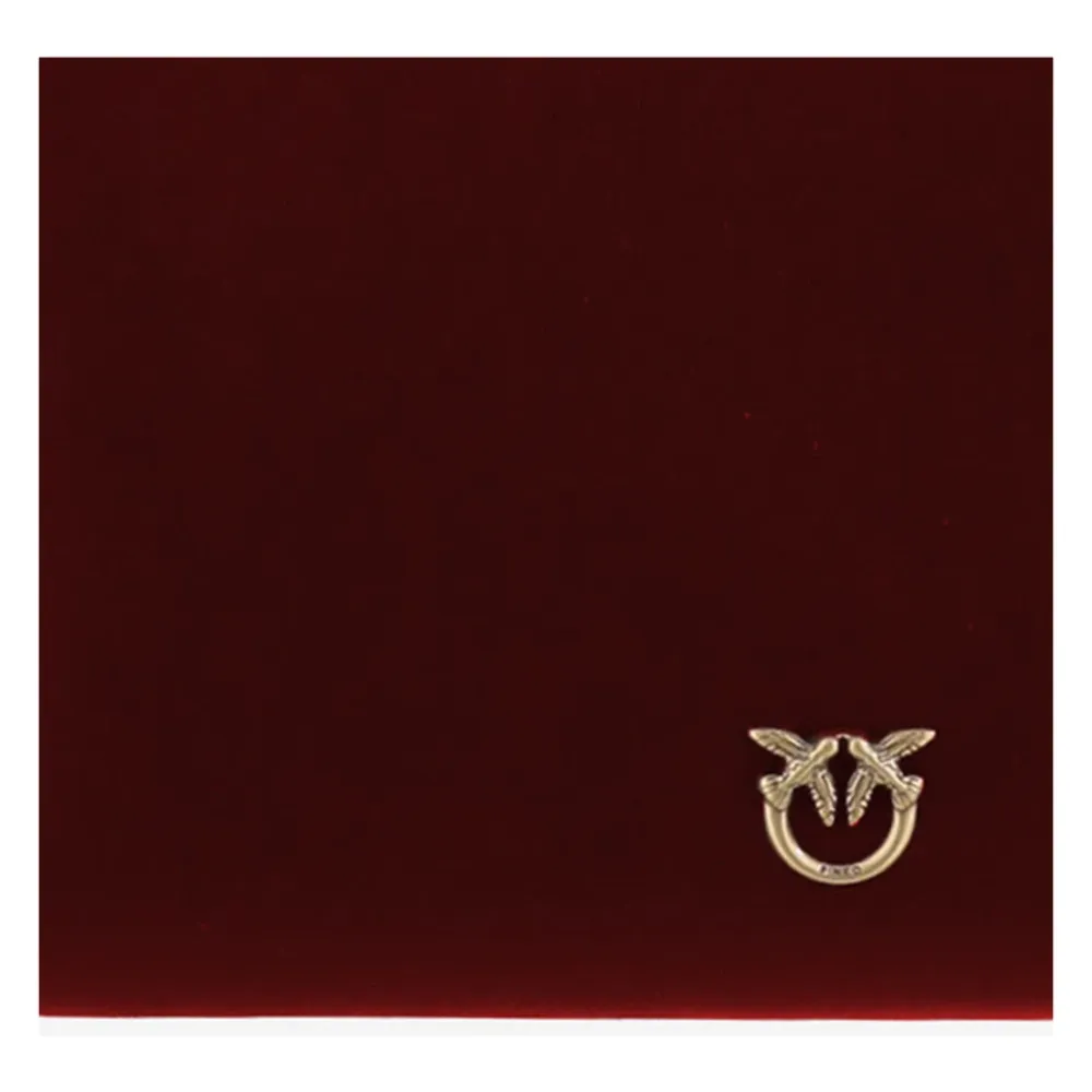 Clutch^PINKO Flad læder clutch med Love Birds-logo Rød