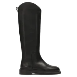 Støvler^Kazar Flad læder støvler med slip-on design Sort