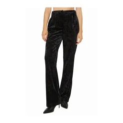 Bukser^Patrizia Pepe Flared Velvet Trousers Sort
