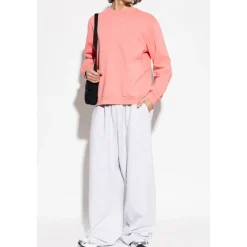 Trøjer|Sweatshirts^Acne Studios Fleece Face Logo Sweatshirt Pink