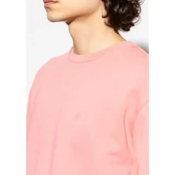 Trøjer|Sweatshirts^Acne Studios Fleece Face Logo Sweatshirt Pink