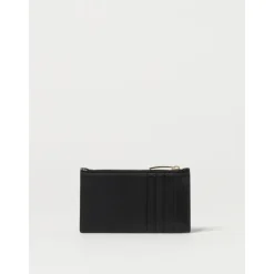 Punge & Kortholder<Bottega Veneta Flettet Kortholder med Lynlås Sort
