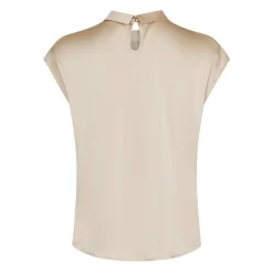Bluser & Skjorter^Neo Noir Fleur Drapy Satin Bluse Beige