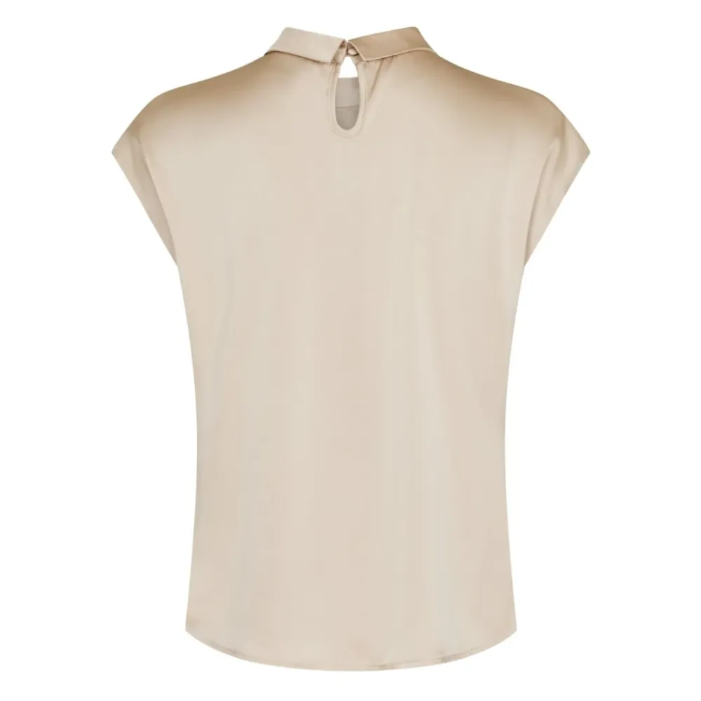 Bluser & Skjorter^Neo Noir Fleur Drapy Satin Bluse Beige