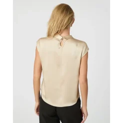 Bluser & Skjorter^Neo Noir Fleur Drapy Satin Bluse Beige