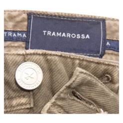 Jeans<Tramarossa Fløjl Bukser Leonardo Knapper Militær Stil Grøn
