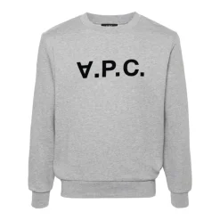 Sweatshirts^A.P.C. Flocked Logo Sweatshirt Grå