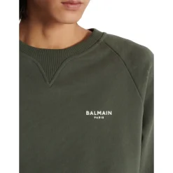 Trøjer|Sweatshirts<Balmain Flocked sweatshirt Grøn