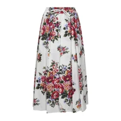 Nederdele<Dolce & Gabbana Flower Bouquet Print Poplin Lang Nederdel Multifarvet