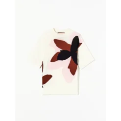 Striktrøjer & Sweatere<PLAN C Flower Intarsia Sweater Hvid