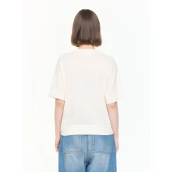 Striktrøjer & Sweatere<PLAN C Flower Intarsia Sweater Hvid