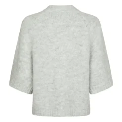 Striktrøjer & Sweatere<Neo Noir Fluffy Knit Cardigan Grå
