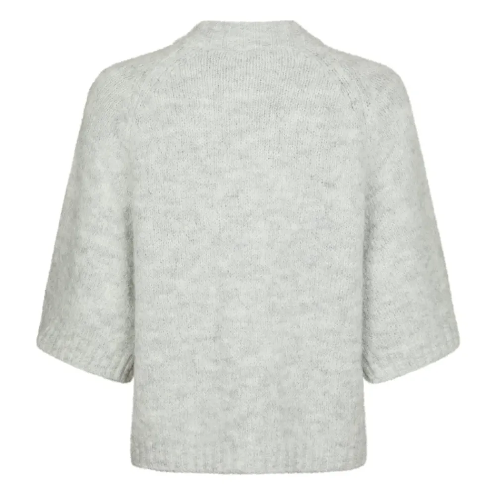 Striktrøjer & Sweatere<Neo Noir Fluffy Knit Cardigan Grå