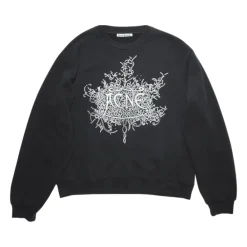 Sweatshirts^Acne Studios Fluorescerende Logo Sweatshirt Sort