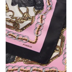 Halstørklæder Og Tørklæder^PINKO Foulard i twill med taske- og logoprint Multifarvet