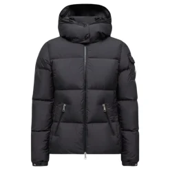 Jakker<Moncler Fourmines Hætteforet Kort Dunjakke Sort