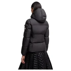 Jakker<Moncler Fourmines Hætteforet Kort Dunjakke Sort