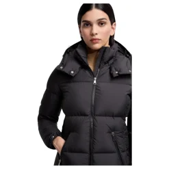 Jakker<Moncler Fourmines Hætteforet Kort Dunjakke Sort