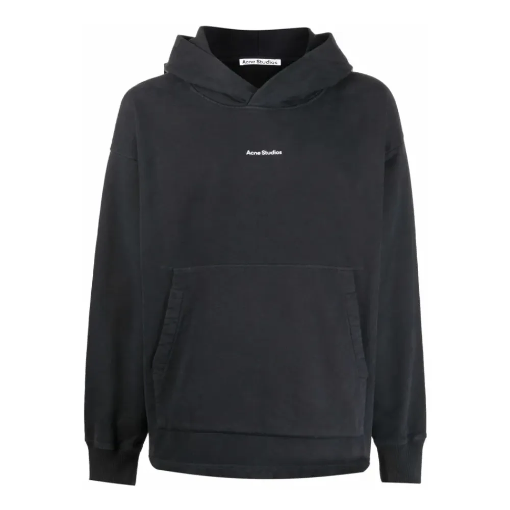 Trøjer^Acne Studios Franklin Stamp Logo Oversize Hoodie Sort