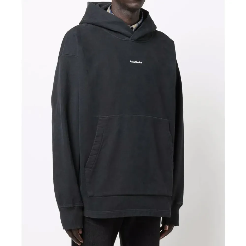 Trøjer^Acne Studios Franklin Stamp Logo Oversize Hoodie Sort
