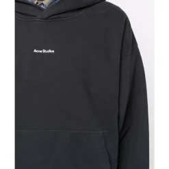 Trøjer^Acne Studios Franklin Stamp Logo Oversize Hoodie Sort