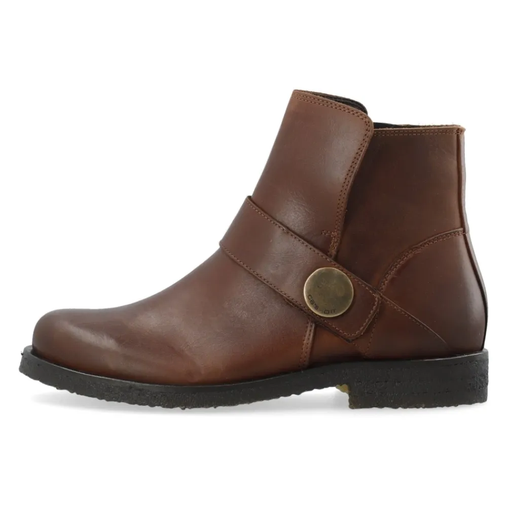 Støvler<Cashott FREJA Low Biker Boot Cognac Brun