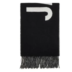 Tørklæder<Jacquemus Fringe Logo Scarf Sort