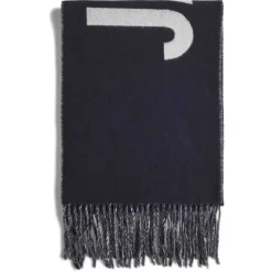 Tørklæder^Jacquemus Fringe Logo Scarf Blå
