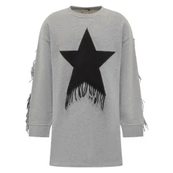 Kjoler & Nederdele<Stella McCartney Fringed Star Sweatshirt Grå