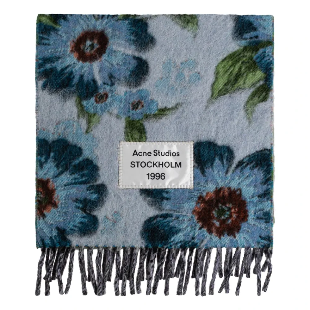 Halstørklæder Og Tørklæder|Tørklæder^Acne Studios Fringed Wool Scarf Blå